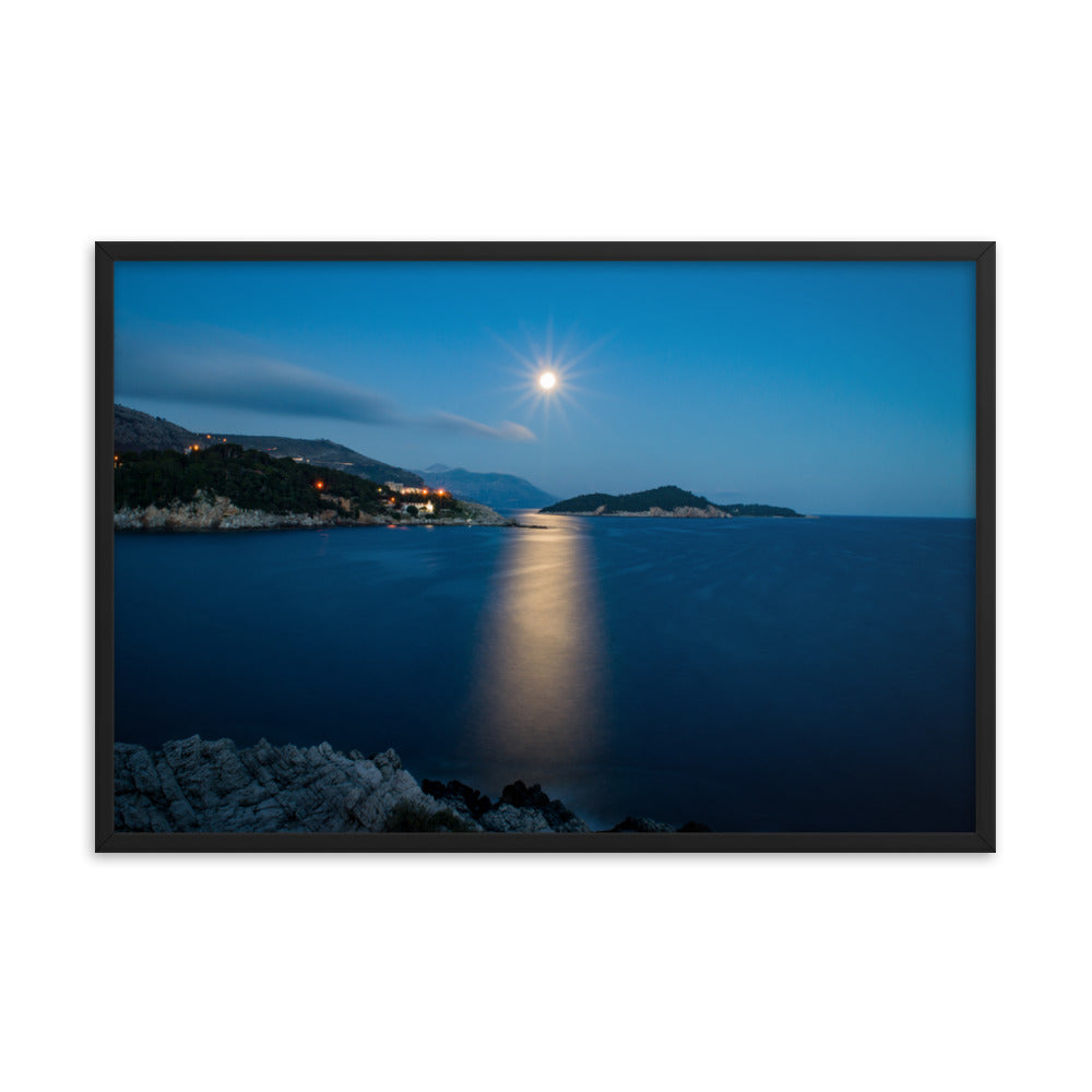 Moon Rising - Framed Print - Dubrovnik, Croatia