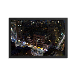 Hell's Kitchen at Night - Framed Print - New York, New York