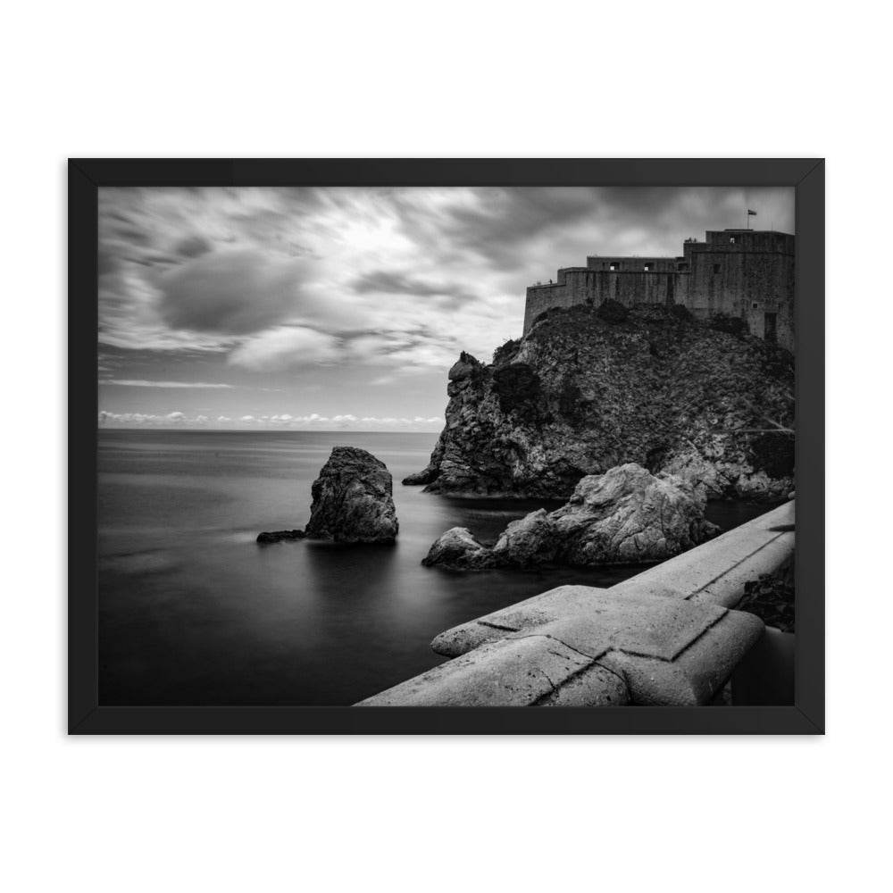 Fort Lovrijenac - Black and White Framed Print - Dubrovnik, Croatia