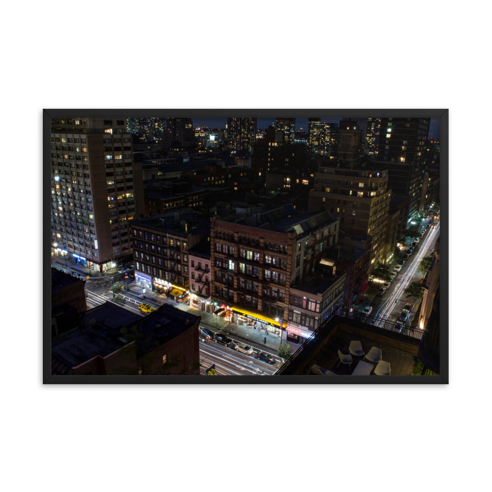Hell's Kitchen at Night - Framed Print - New York, New York